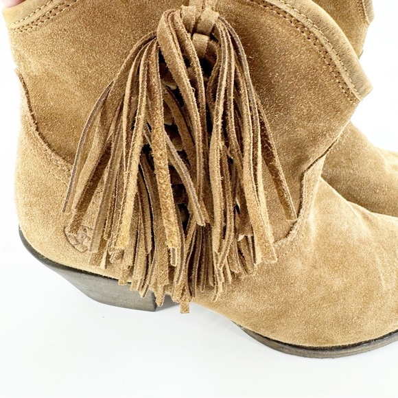 ✅ ARIAT BROWN Duchess LEATHER HEELED Western Boot SIZE 9.5 BRAIDED FRINGE - Picture 3 of 11